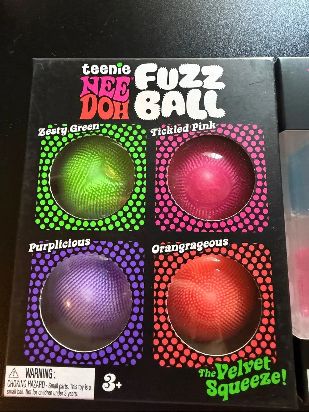 2 New NeeDoh 4pks teenie Fuzz Ball & Nice Ice Squishy Fidget Toy Orange Pink Lot